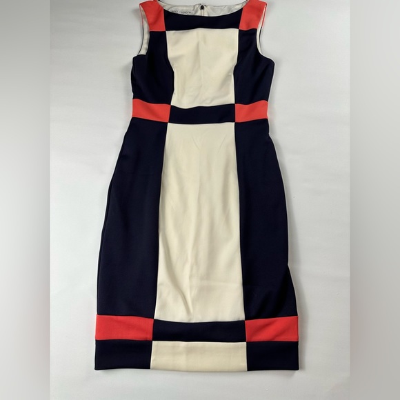 Maggy London color block sleevless boat neck shift dress size 4 - Picture 3 of 9